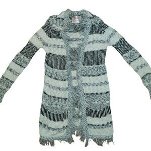 Justice Striped Shaggy Cardigan || sz 8 || EUC
